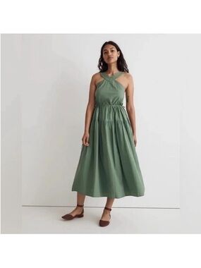 Madewell | Dresses | Madewell Cassie Buttonfront Midi Dress Linen Powder  Blue Nq632 Women Small | Poshmark